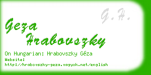 geza hrabovszky business card